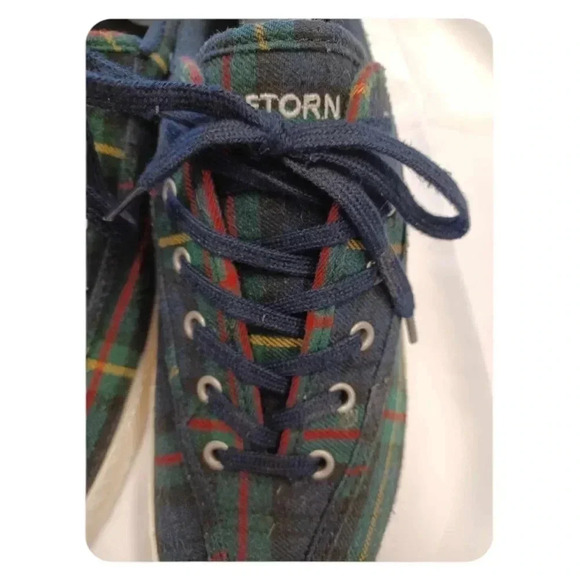 Tretorn Tartan Green Plaid Lace Up Sneakers Size  10 - Picture 7 of 11